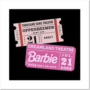 ticket oppenheimer and barbie Posters and Art